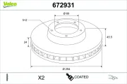 Bremsscheibe Vorderachse VALEO 672931