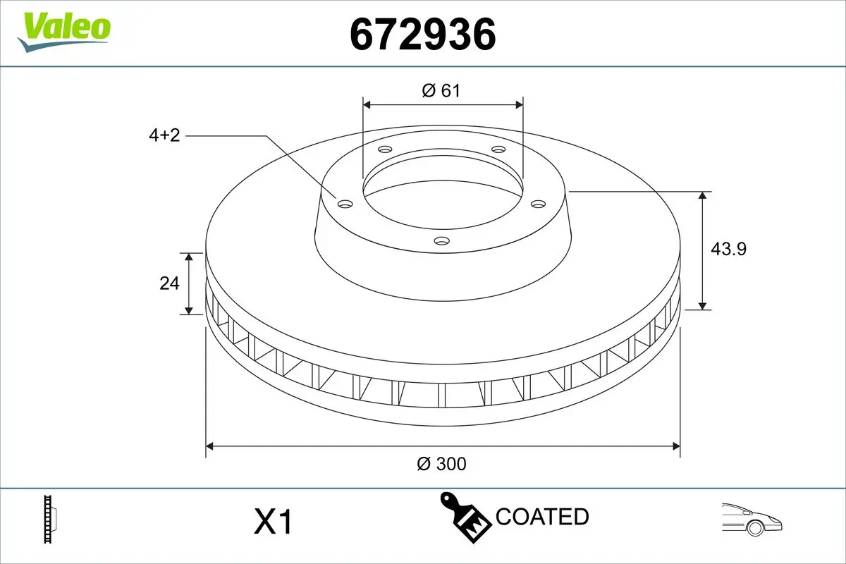 Bremsscheibe Vorderachse VALEO 672936