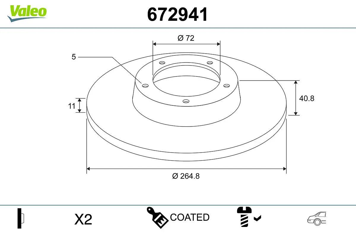 Bremsscheibe Hinterachse VALEO 672941