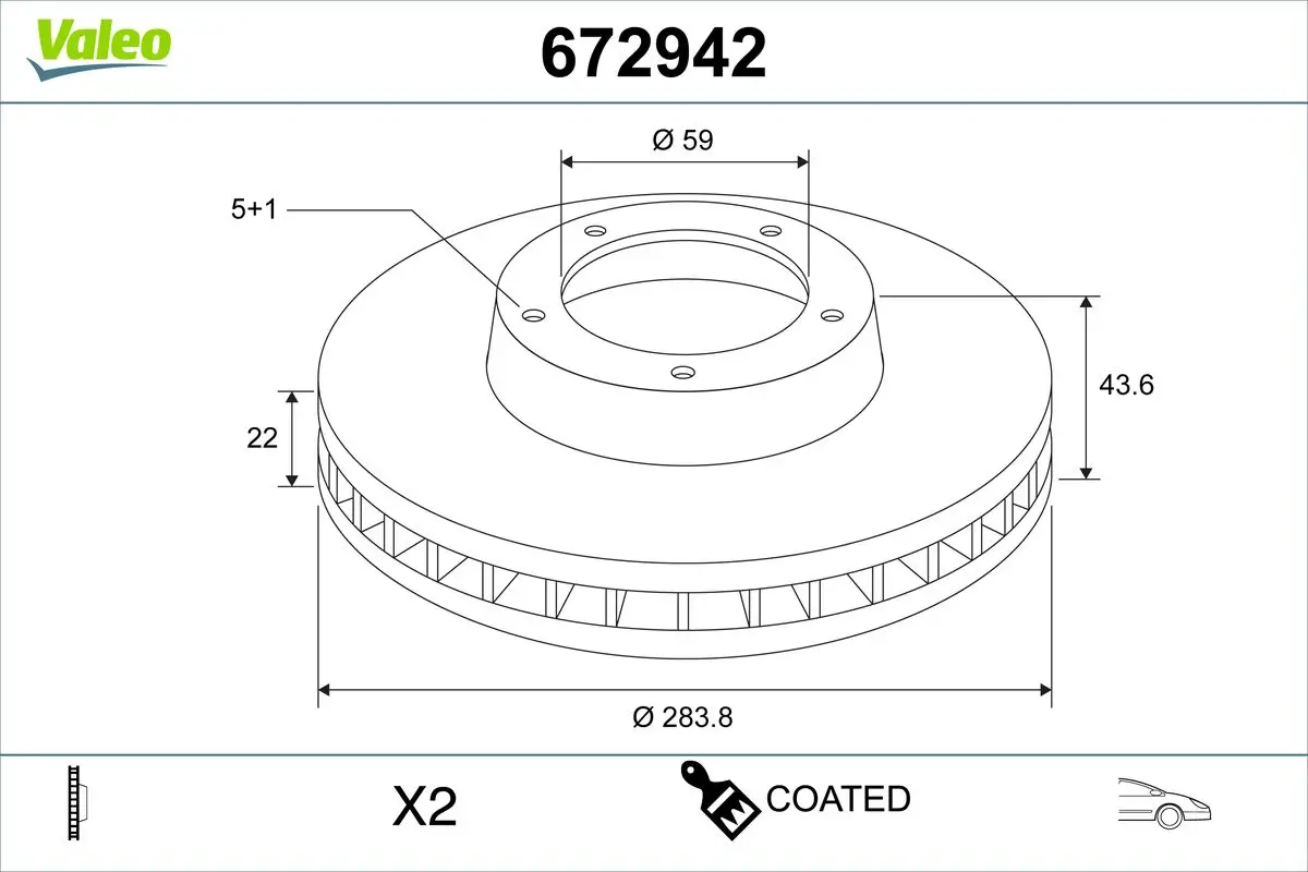 Bremsscheibe Vorderachse VALEO 672942