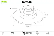 Bremsscheibe VALEO 672946