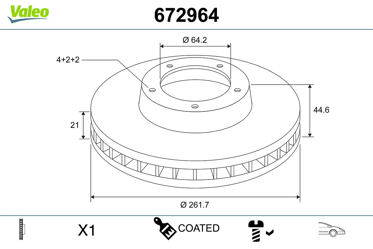 Bremsscheibe Vorderachse VALEO 672964