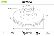 Bremsscheibe Vorderachse VALEO 672964