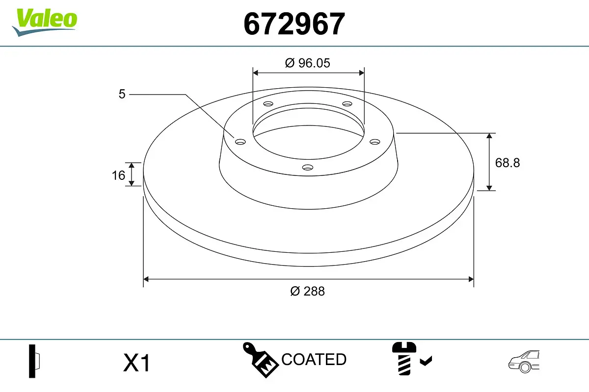 Bremsscheibe Hinterachse VALEO 672967