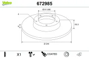 Bremsscheibe Hinterachse VALEO 672985