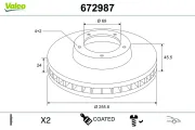 Bremsscheibe Vorderachse VALEO 672987