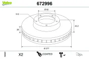 Bremsscheibe Vorderachse VALEO 672996