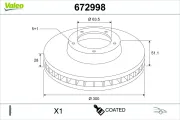 Bremsscheibe Vorderachse VALEO 672998
