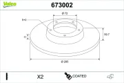 Bremsscheibe Hinterachse VALEO 673002