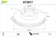 Bremsscheibe Vorderachse VALEO 673017
