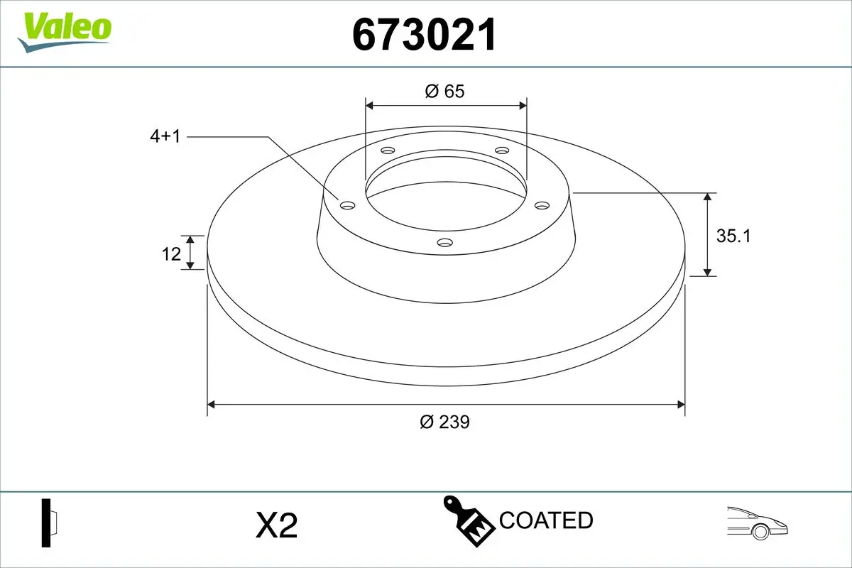 Bremsscheibe Vorderachse VALEO 673021