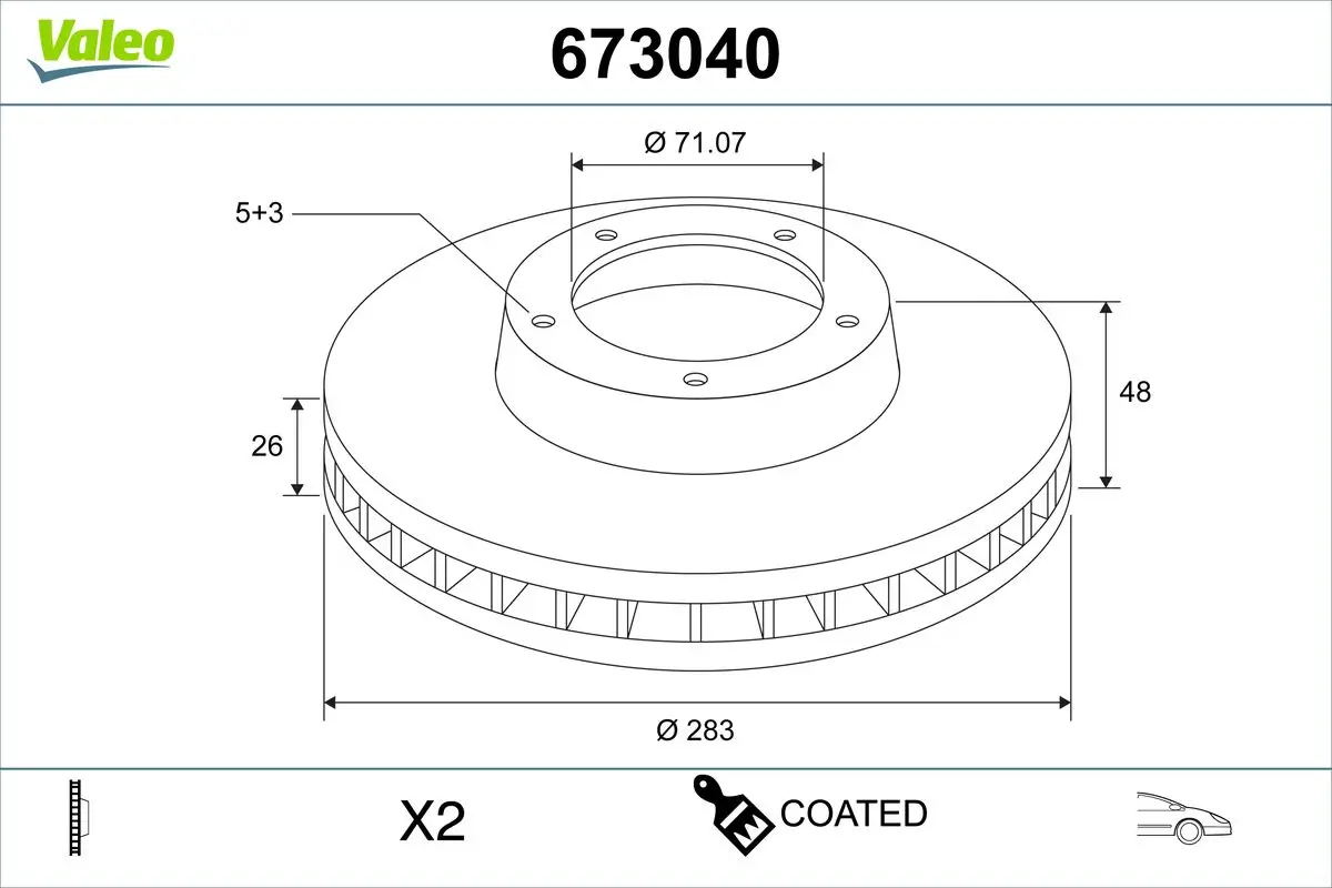 Bremsscheibe Vorderachse VALEO 673040