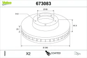 Bremsscheibe Vorderachse VALEO 673083