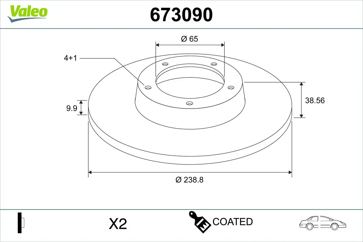 Bremsscheibe VALEO 673090