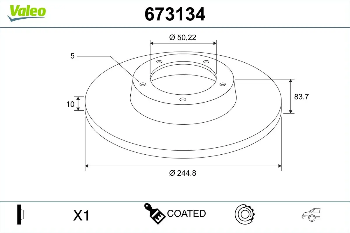 Bremsscheibe Hinterachse VALEO 673134