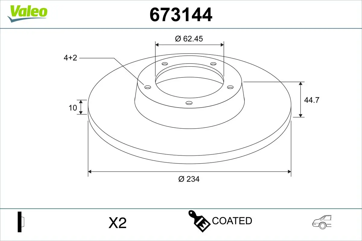 Bremsscheibe Hinterachse VALEO 673144