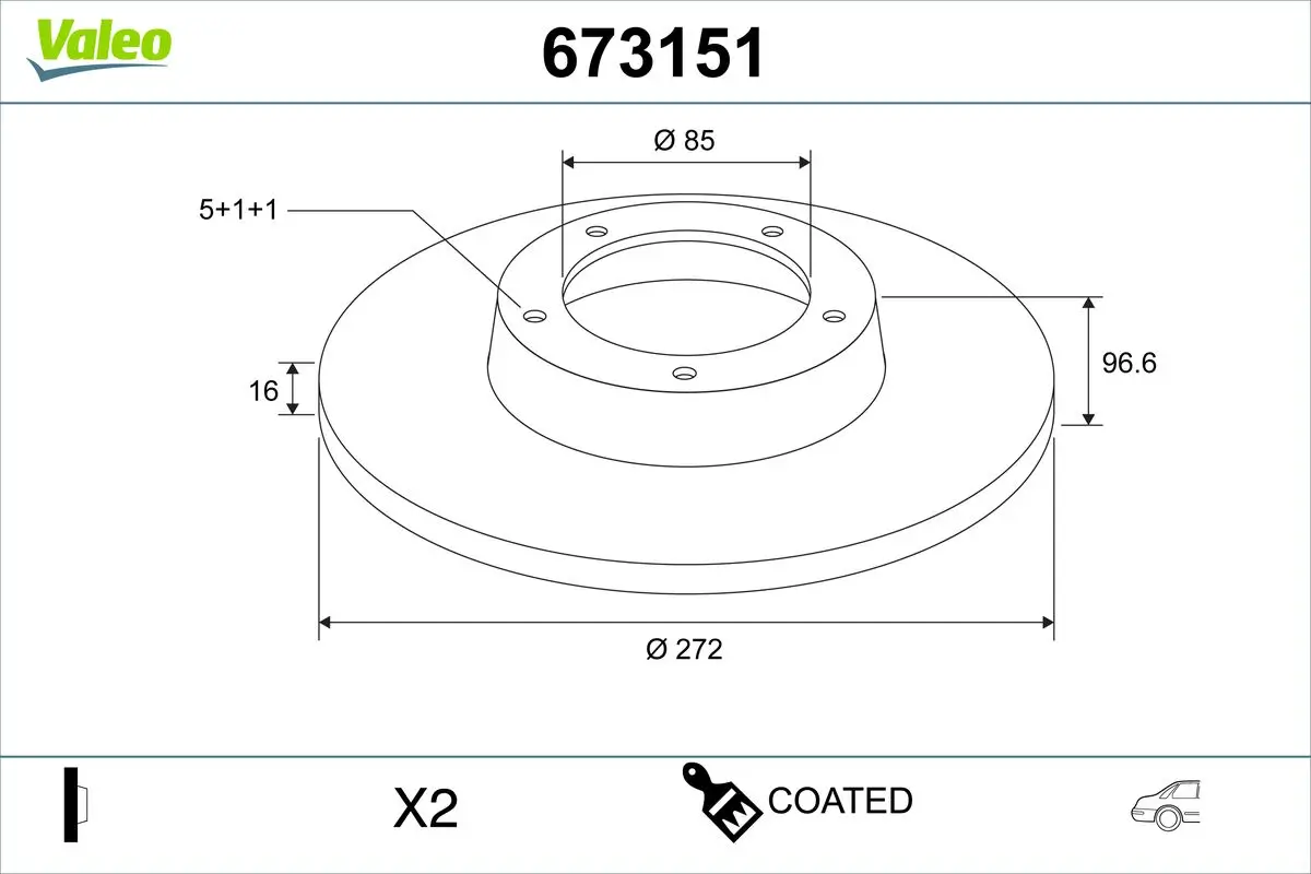 Bremsscheibe Hinterachse VALEO 673151