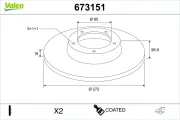 Bremsscheibe Hinterachse VALEO 673151