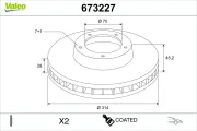 Bremsscheibe Vorderachse VALEO 673227