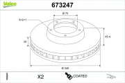 Bremsscheibe Vorderachse VALEO 673247