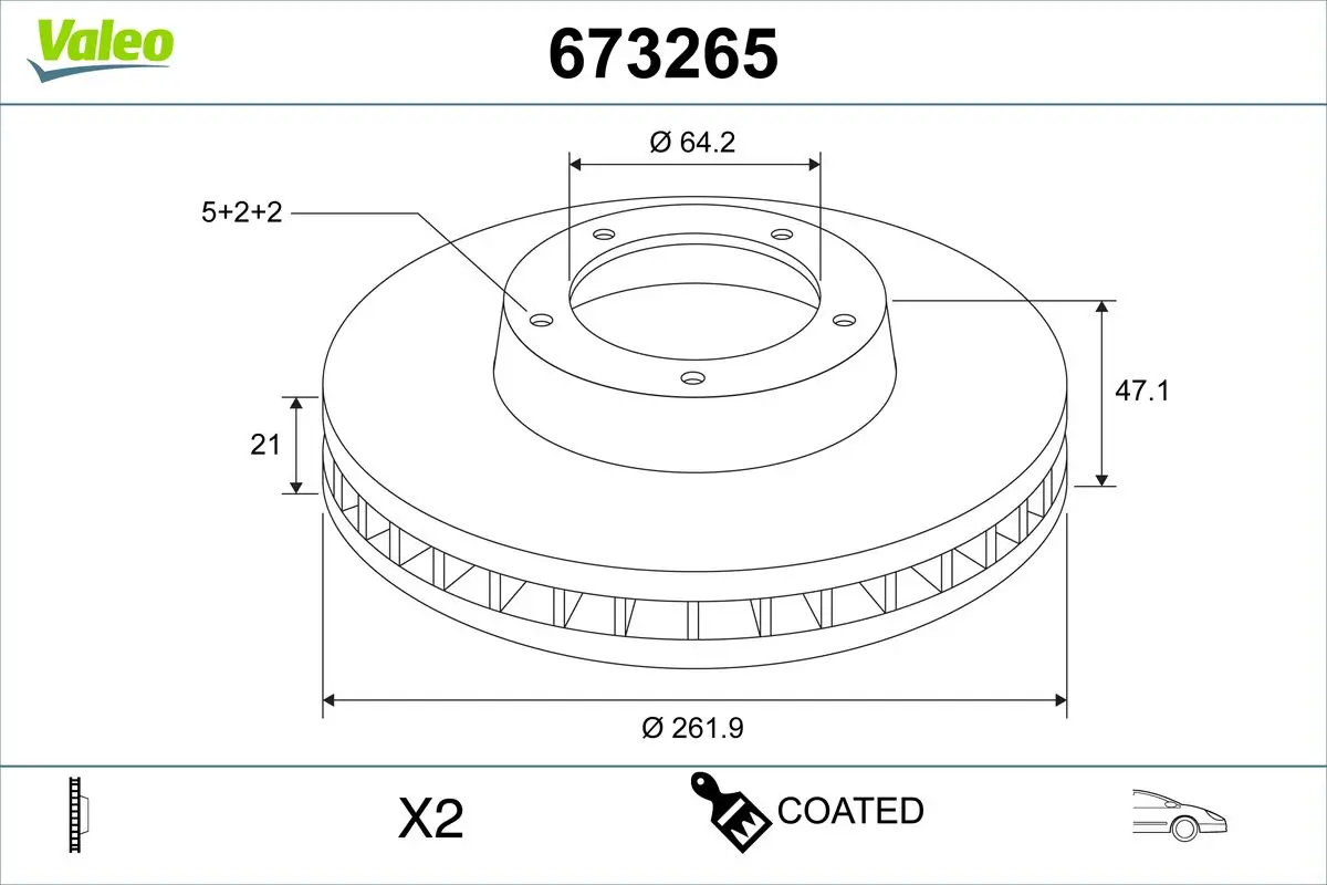 Bremsscheibe Vorderachse VALEO 673265