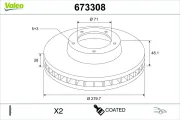 Bremsscheibe Vorderachse VALEO 673308