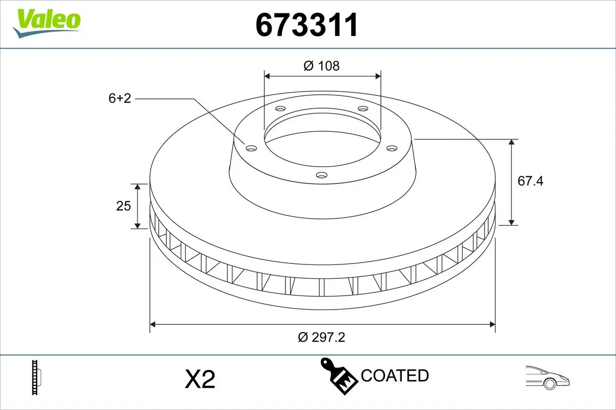 Bremsscheibe Vorderachse VALEO 673311