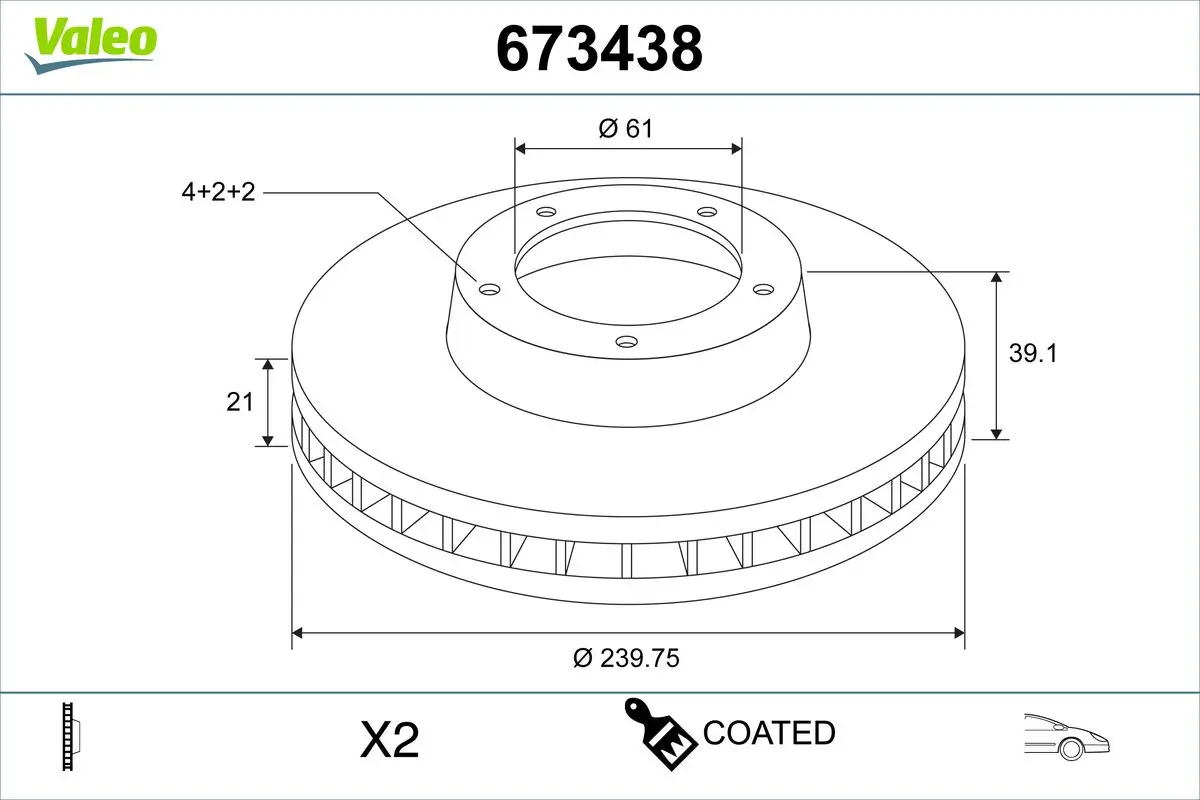 Bremsscheibe Vorderachse VALEO 673438
