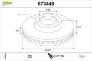 Bremsscheibe Vorderachse VALEO 673448