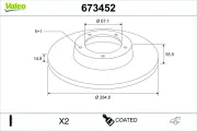 Bremsscheibe Hinterachse VALEO 673452