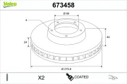 Bremsscheibe Vorderachse VALEO 673458