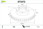 Bremsscheibe Vorderachse VALEO 673472