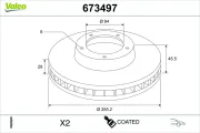 Bremsscheibe Vorderachse VALEO 673497