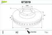Bremsscheibe Vorderachse VALEO 673519