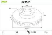 Bremsscheibe Vorderachse VALEO 673551