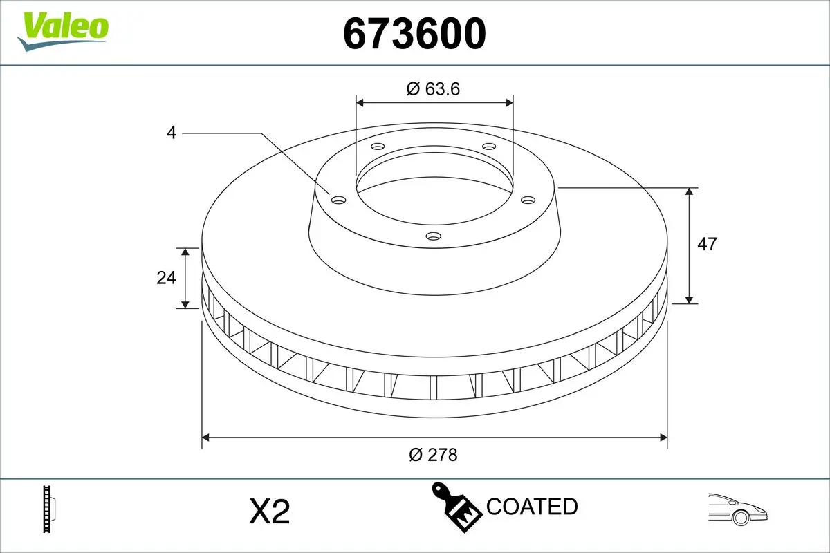 Bremsscheibe Vorderachse VALEO 673600
