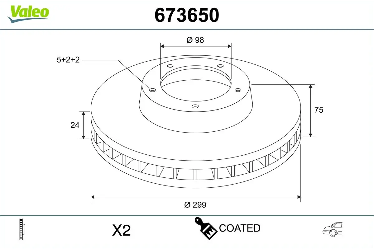 Bremsscheibe Hinterachse VALEO 673650
