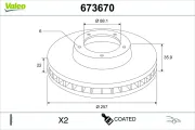 Bremsscheibe Vorderachse VALEO 673670