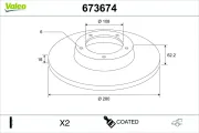 Bremsscheibe Hinterachse VALEO 673674