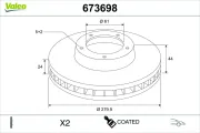 Bremsscheibe Vorderachse VALEO 673698