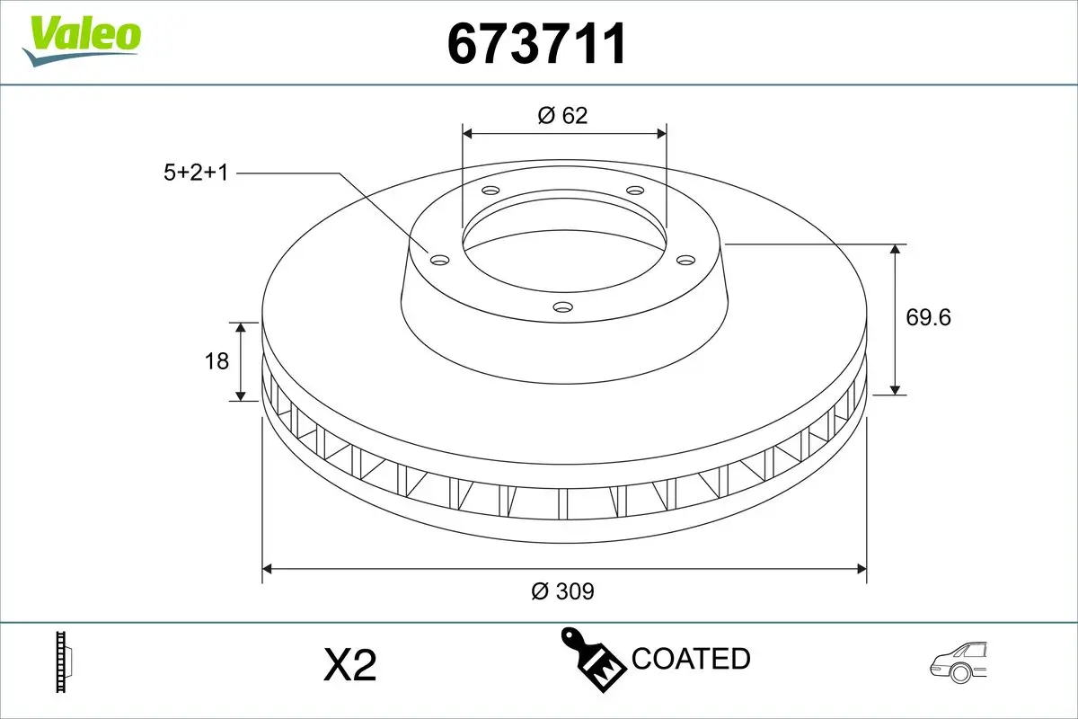 Bremsscheibe Hinterachse VALEO 673711