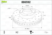Bremsscheibe Vorderachse VALEO 886592