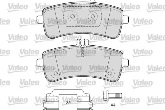 Bremsbelagsatz, Scheibenbremse Hinterachse VALEO 601666 Bild Bremsbelagsatz, Scheibenbremse Hinterachse VALEO 601666