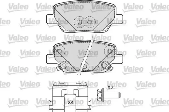 Bremsbelagsatz, Scheibenbremse Hinterachse VALEO 601692 Bild Bremsbelagsatz, Scheibenbremse Hinterachse VALEO 601692