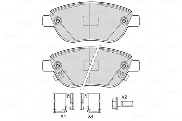 Bremsbelagsatz, Scheibenbremse Vorderachse VALEO 601727