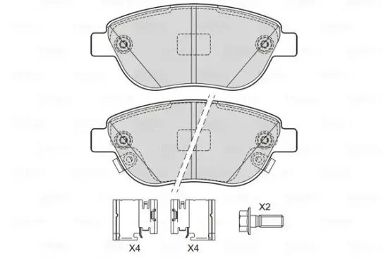 Bremsbelagsatz, Scheibenbremse Vorderachse VALEO 601727 Bild Bremsbelagsatz, Scheibenbremse Vorderachse VALEO 601727