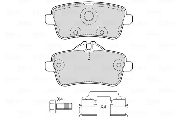 Bremsbelagsatz, Scheibenbremse Hinterachse VALEO 601734