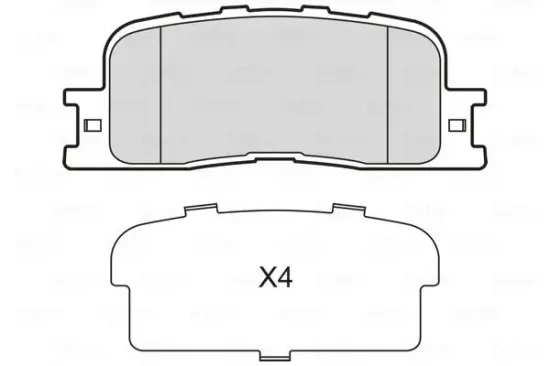 Bremsbelagsatz, Scheibenbremse Hinterachse VALEO 601735 Bild Bremsbelagsatz, Scheibenbremse Hinterachse VALEO 601735