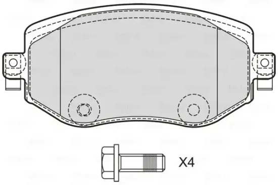 Bremsbelagsatz, Scheibenbremse Vorderachse VALEO 601744 Bild Bremsbelagsatz, Scheibenbremse Vorderachse VALEO 601744