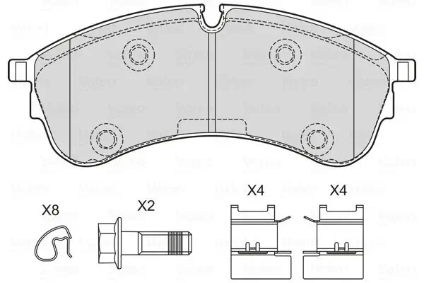Bremsbelagsatz, Scheibenbremse Vorderachse VALEO 601761